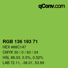 Color code: RGB 136 193 71 | qconv.com