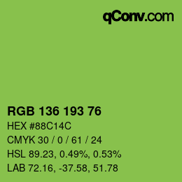 Color code: RGB 136 193 76 | qconv.com