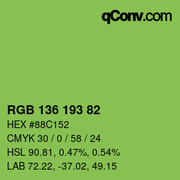 Color code: RGB 136 193 82 | qconv.com