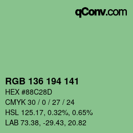 Color code: RGB 136 194 141 | qconv.com