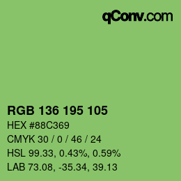 Color code: RGB 136 195 105 | qconv.com