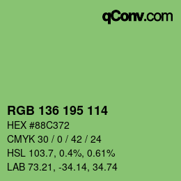 Color code: RGB 136 195 114 | qconv.com