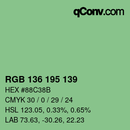 Color code: RGB 136 195 139 | qconv.com