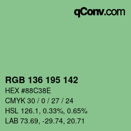 Color code: RGB 136 195 142 | qconv.com