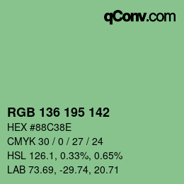 カラーコード: RGB 136 195 142 | qconv.com