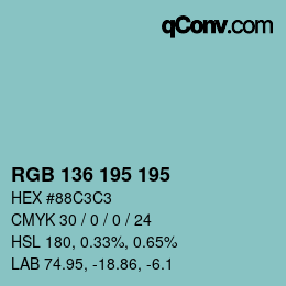 Color code: RGB 136 195 195 | qconv.com