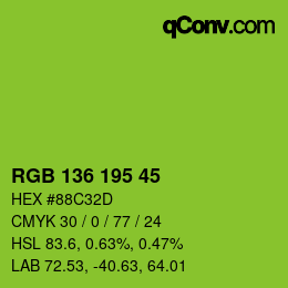 Color code: RGB 136 195 45 | qconv.com