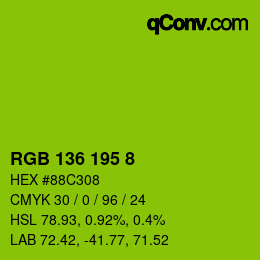 Color code: RGB 136 195 8 | qconv.com