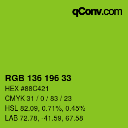 Color code: RGB 136 196 33 | qconv.com