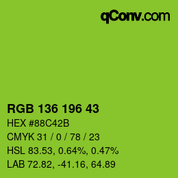 Color code: RGB 136 196 43 | qconv.com