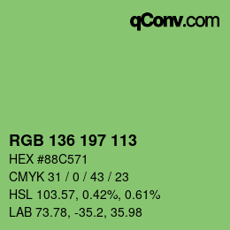 Color code: RGB 136 197 113 | qconv.com