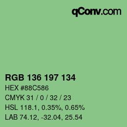 Color code: RGB 136 197 134 | qconv.com
