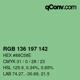 Color code: RGB 136 197 142 | qconv.com