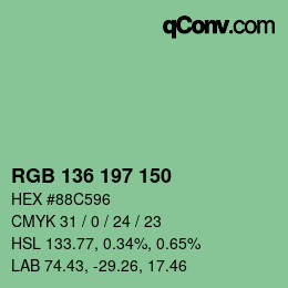 Color code: RGB 136 197 150 | qconv.com