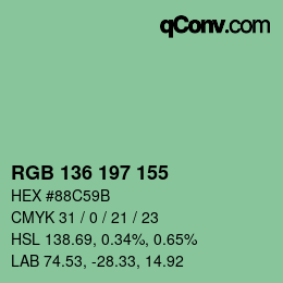 Color code: RGB 136 197 155 | qconv.com