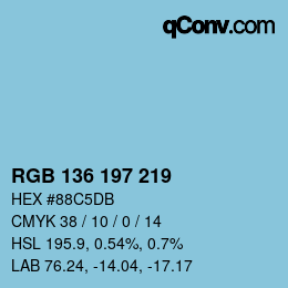 Color code: RGB 136 197 219 | qconv.com