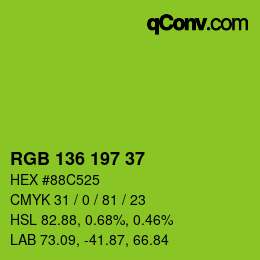 Color code: RGB 136 197 37 | qconv.com