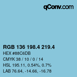 カラーコード: RGB 136 198.4 219.4 | qconv.com
