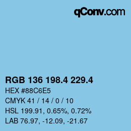 カラーコード: RGB 136 198.4 229.4 | qconv.com