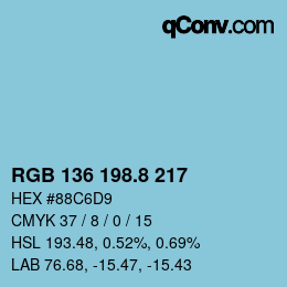 Color code: RGB 136 198.8 217 | qconv.com