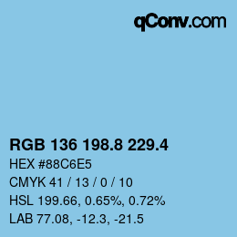 カラーコード: RGB 136 198.8 229.4 | qconv.com