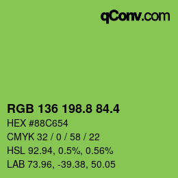 カラーコード: RGB 136 198.8 84.4 | qconv.com