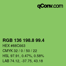カラーコード: RGB 136 198.8 99.4 | qconv.com