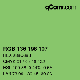 カラーコード: RGB 136 198 107 | qconv.com