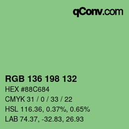 Color code: RGB 136 198 132 | qconv.com