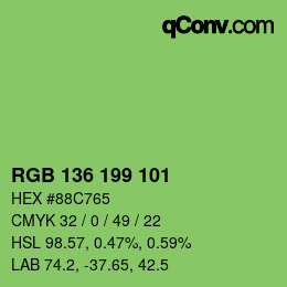 Farbcode: RGB 136 199 101 | qconv.com
