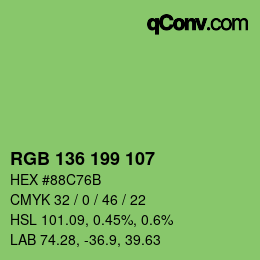 Color code: RGB 136 199 107 | qconv.com