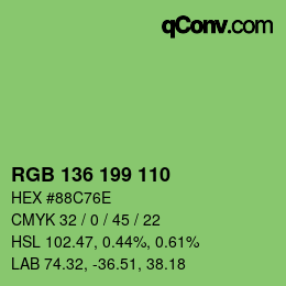 Color code: RGB 136 199 110 | qconv.com