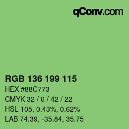 Color code: RGB 136 199 115 | qconv.com