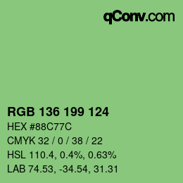 Color code: RGB 136 199 124 | qconv.com