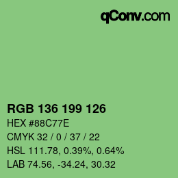 Color code: RGB 136 199 126 | qconv.com