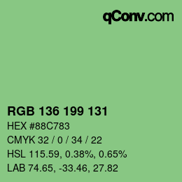 Color code: RGB 136 199 131 | qconv.com