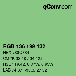 Color code: RGB 136 199 132 | qconv.com