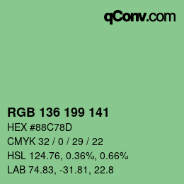 Color code: RGB 136 199 141 | qconv.com