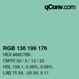 Color code: RGB 136 199 176 | qconv.com