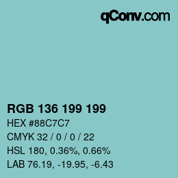Farbcode: RGB 136 199 199 | qconv.com