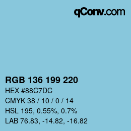 Color code: RGB 136 199 220 | qconv.com