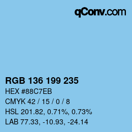 Color code: RGB 136 199 235 | qconv.com