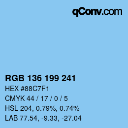 Color code: RGB 136 199 241 | qconv.com