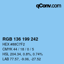 Color code: RGB 136 199 242 | qconv.com