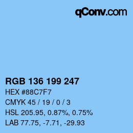 Farbcode: RGB 136 199 247 | qconv.com