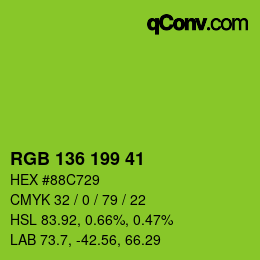 Color code: RGB 136 199 41 | qconv.com