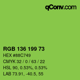 Color code: RGB 136 199 73 | qconv.com
