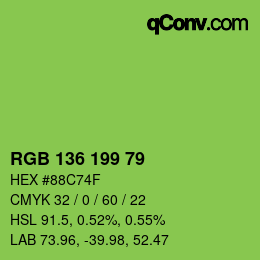 Color code: RGB 136 199 79 | qconv.com