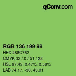 Color code: RGB 136 199 98 | qconv.com