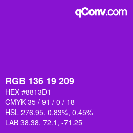 カラーコード: RGB 136 19 209 | qconv.com